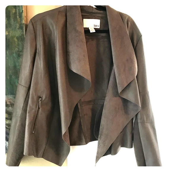 faux leather flyaway jacket